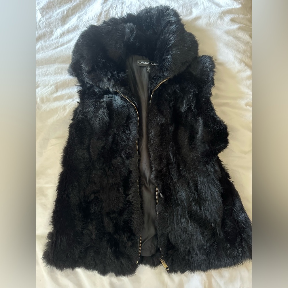 Adrianna Landeau 100% genuine fur vest.